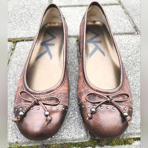 Anne Klein AKButtons Sport Ballet Flats Bronze Cheetah 7